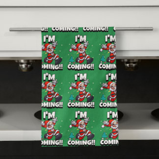 Funny Santa Claus Pattern Humorale Weihnachten Geschirrtuch