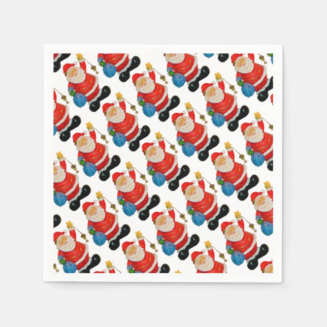 Funny Santa Claus Pattern Weihnachts-Party Serviette (Vorderseite)