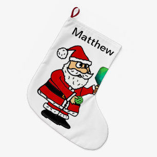 Funny Santa Claus Pickleball Weihnachten Großer Weihnachtsstrumpf