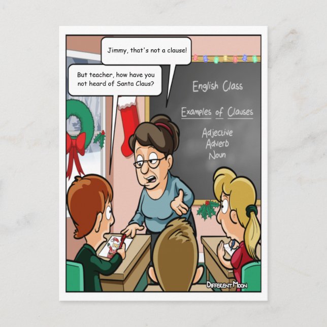 Funny Santa Claus Pun Christmas Carte postale (Devant)