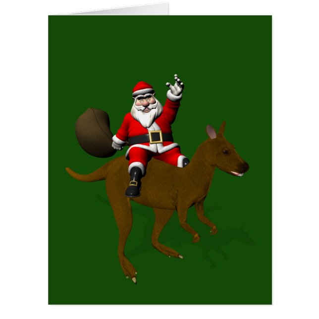Funny Santa Claus Reiten auf Kangaroo (Vorderseite)