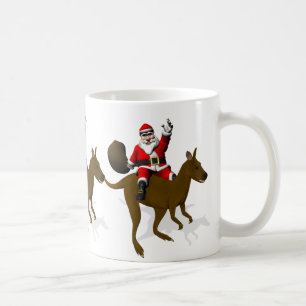 Funny Santa Claus Reiten auf Kangaroo Kaffeetasse