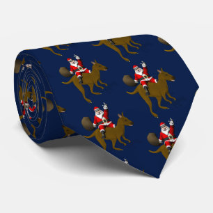 Funny Santa Claus Reiten auf Kangaroo Krawatte