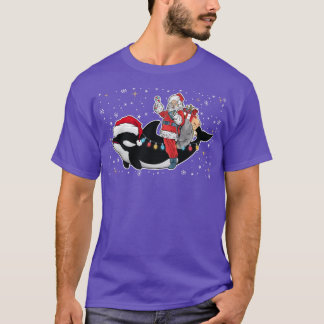 Funny Santa Claus Reiten Orca Weihnachtsfest T-Shirt