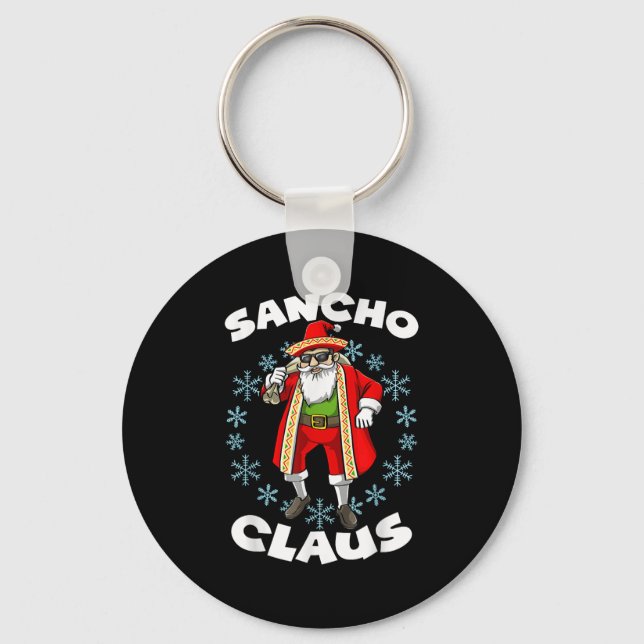 Funny Santa Claus Sancho Mexikanischer Weihnachtsm Schlüsselanhänger (Vorderseite)