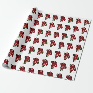 Funny Santa Claus Strawberries Bauer Geschenkpapier