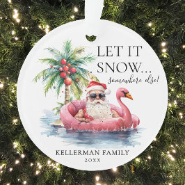 Funny Santa Claus Tropical Beach Weihnachten Ornament