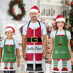 Funny Santa Claus Weihnachten Grün und Rot Custom Schürze