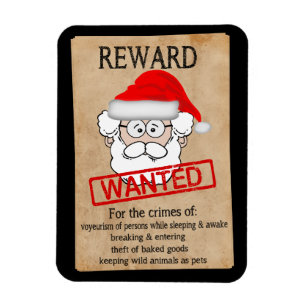 Funny Santa Claus Wollte Poster Magnet