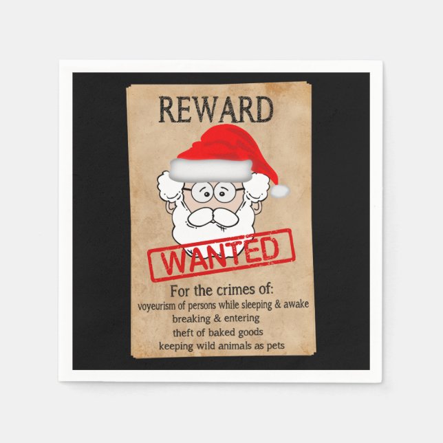 Funny Santa Claus Wollte Poster Serviette (Vorderseite)