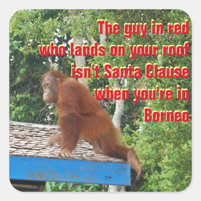 Funny Santa Clause Weihnachten Quadratischer Aufkleber (Vorderseite)