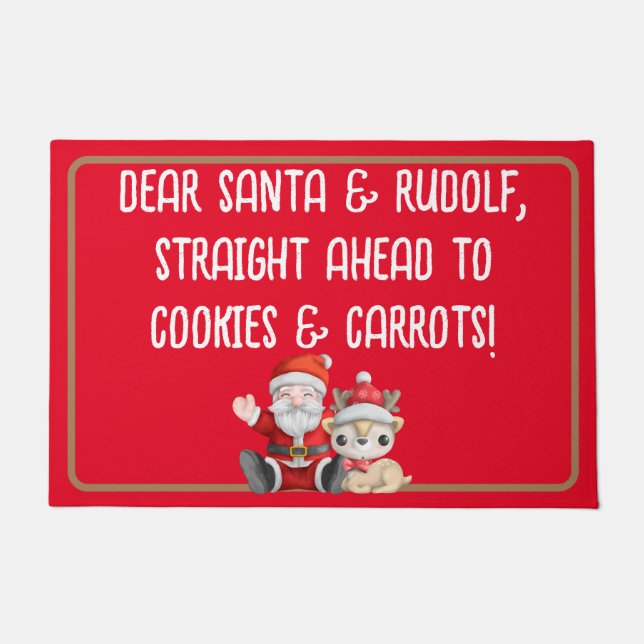 Funny Santa Cookies direkt vor Weihnachten Fußmatte (Vorderseite)
