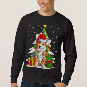 Funny Santa Corgi Dog Weihnachtsbaum Geschenke Wei Sweatshirt