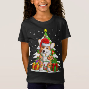 Funny Santa Corgi Dog Weihnachtsbaum Geschenke Wei T-Shirt