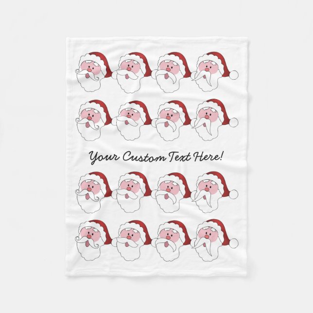 Funny Santa Custom Fleece Decke (Vorderseite)
