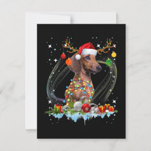 Funny Santa Dackel Rentier Weihnachten Dankeskarte