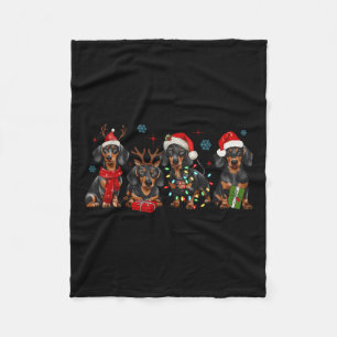 Funny Santa Dackel Weihnachten Dackel Hunde Liebe Fleecedecke