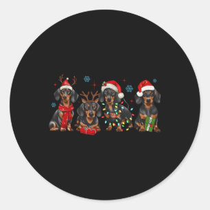 Funny Santa Dackel Weihnachten Dackel Hunde Liebe Runder Aufkleber