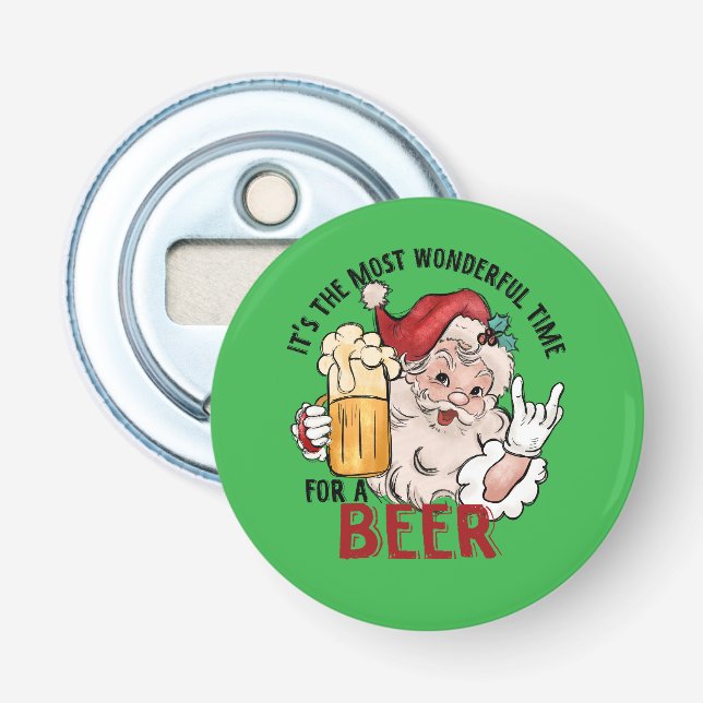 Funny Santa Design für Weihnachten Flaschenöffner (Vorderseite)