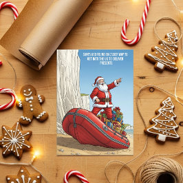 Funny Santa Dinghy Christmas  Feiertagskarte