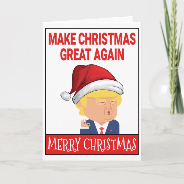 Funny Santa Donald Trump Feiertagskarte (Vorderseite)