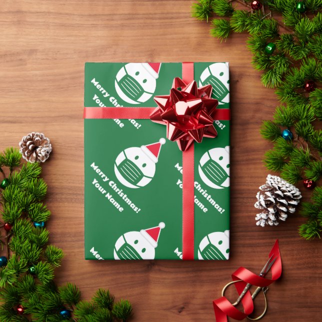 Funny Santa emoji Custom Christmas Wrapping Paper Geschenkpapier (Feiertagsgeschenk)