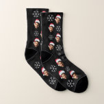 Funny Santa Face Foto & Snowflake Weihnachts-Spaß Socken<br><div class="desc">Diese lustigen Socken,  mit individuellem Weihnachtsgesicht und Schneeflocken,  wären ein wunderbares Weihnachtsgeschenk für jeden! Fügen Sie einfach das Foto des Gesichts hinzu,  indem Sie auf "Personalisieren" klicken.</div>