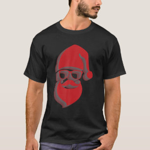 Funny Santa Face Hipster mit Hut-Bart-Brille Ch T-Shirt