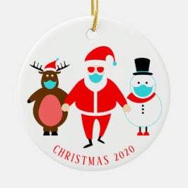 Funny Santa Face Maske Personalisiert Weihnachten Keramik Ornament