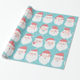 Funny Santa Faces Weihnachtsgeschenke Wrap Geschenkpapier