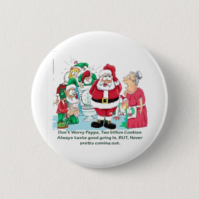 Funny Santa Foto Button (Vorderseite)