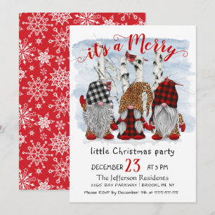 Funny Santa Gnomen Merry Christmas Little Party Einladung