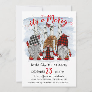 Funny Santa Gnomen Merry Christmas Little Party Einladung