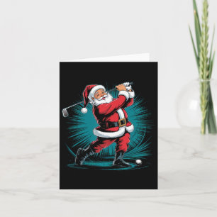Funny Santa Golfing Ball Sport Swing Weihnachtsfei Karte