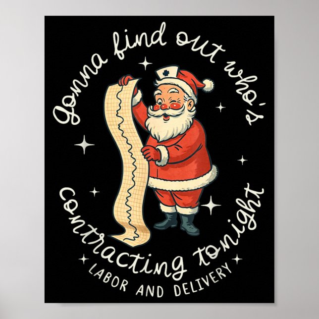 Funny Santa Gonna Find Out Who's Is Contracting To Poster (Vorne)