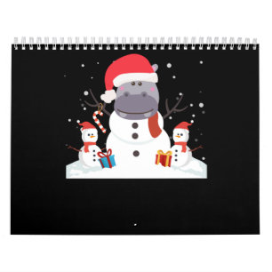 Funny Santa Hippo Weihnachten Snowman Xmas Geschen Kalender