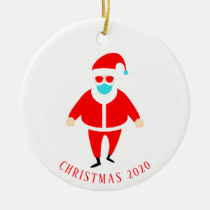 Funny Santa in Face Masask Personalisiertes Weihna Keramik Ornament