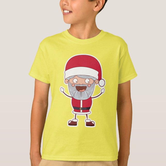 Funny Santa individuelle Name Kleidung T-Shirt (Vorderseite)