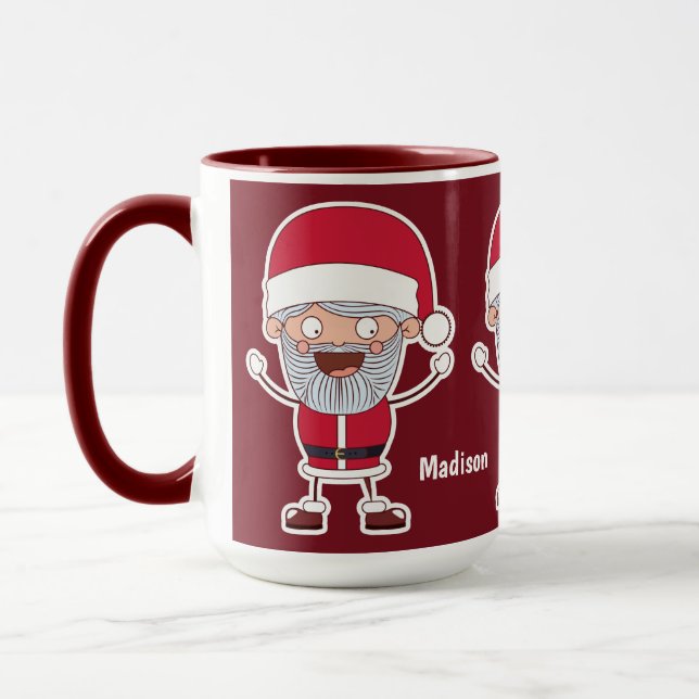 Funny Santa individuelle Name Tasse (Links)