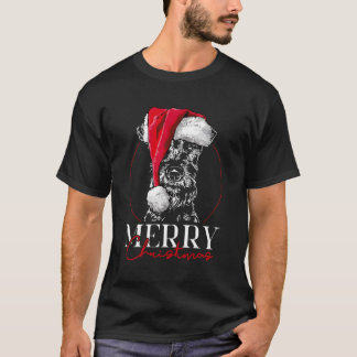 Funny Santa Irish Terrier Frohe Weihnachtshunde Ma T-Shirt