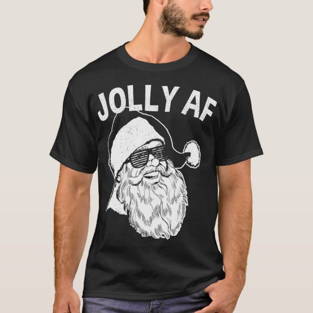 Funny Santa Jolly AF T-Shirt (Vorderseite)