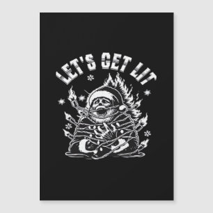 Funny Santa Let's Get Lit Classic Magnetkarte