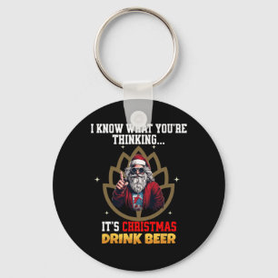 Funny Santa Merry Weihnachtsbär Cool für Men Wome Schlüsselanhänger