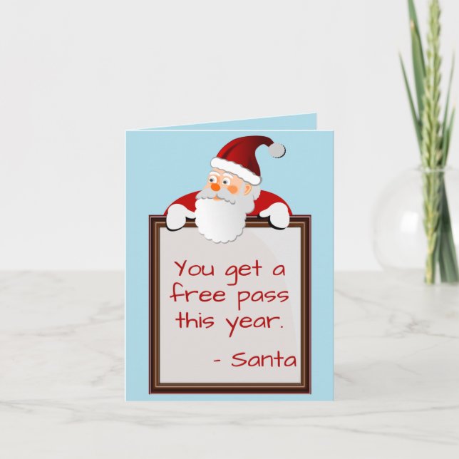 Funny Santa Message Weihnachtsweihnacht Karte (Vorderseite)