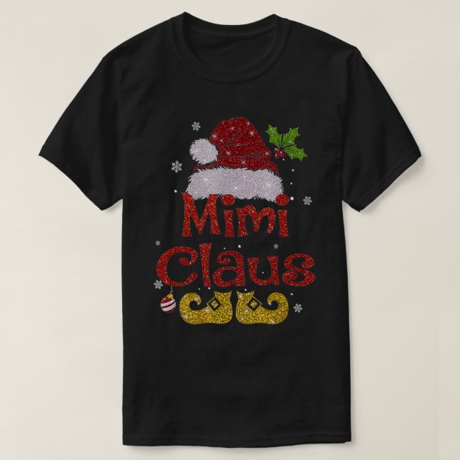 Funny Santa Mimi Claus Weihnachten Familiengeschen T-Shirt (Design vorne)