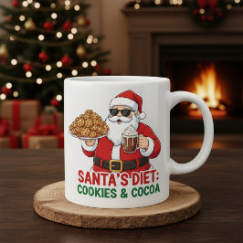 Funny Santa Mug – Santa’s Diet: Cookies & Cocoa Kaffeetasse
