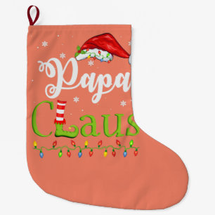 Funny Santa Papa Claus Weihnachts-Matching-Familie Großer Weihnachtsstrumpf