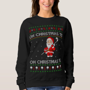 Funny Santa Playing Golf Sport Ugly Golf Christma Sweatshirt