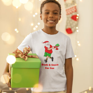 Funny Santa Playing Pickleball I Dash & Smash Spaß T-Shirt