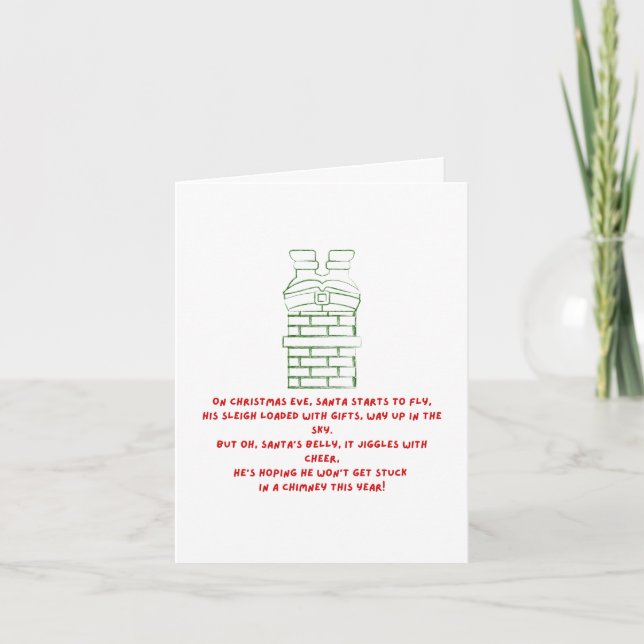 Funny Santa Poem Niedlich Weihnachten Karte (Vorderseite)